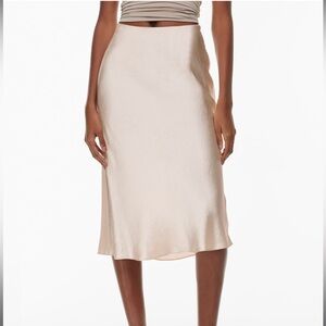 babaton slip satin midi skirt